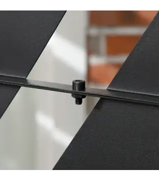 Biombo Separador de Ambientes con Diseño de Hoja de Plátano Biombo para Exterior Jardín Patio Terraza 122x45x198cm Negro