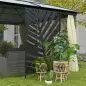 Biombo Separador de Ambientes con Diseño de Hoja de Plátano Biombo para Exterior Jardín Patio Terraza 122x45x198cm Negro