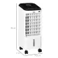 Climatizador Evaporativo 3,5L 3 en 1 Humidificador Ventilador 65W Pantalla LED 24,5x27x60 cm Blanco