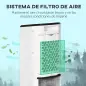Climatizador Evaporativo 3,5L 3 en 1 Humidificador Ventilador 65W Pantalla LED 24,5x27x60 cm Blanco