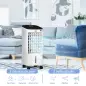 Climatizador Evaporativo 3,5L 3 en 1 Humidificador Ventilador 65W Pantalla LED 24,5x27x60 cm Blanco