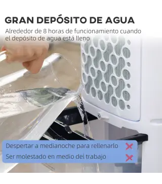 Climatizador Evaporativo 3,5L 3 en 1 Humidificador Ventilador 65W Pantalla LED 24,5x27x60 cm Blanco