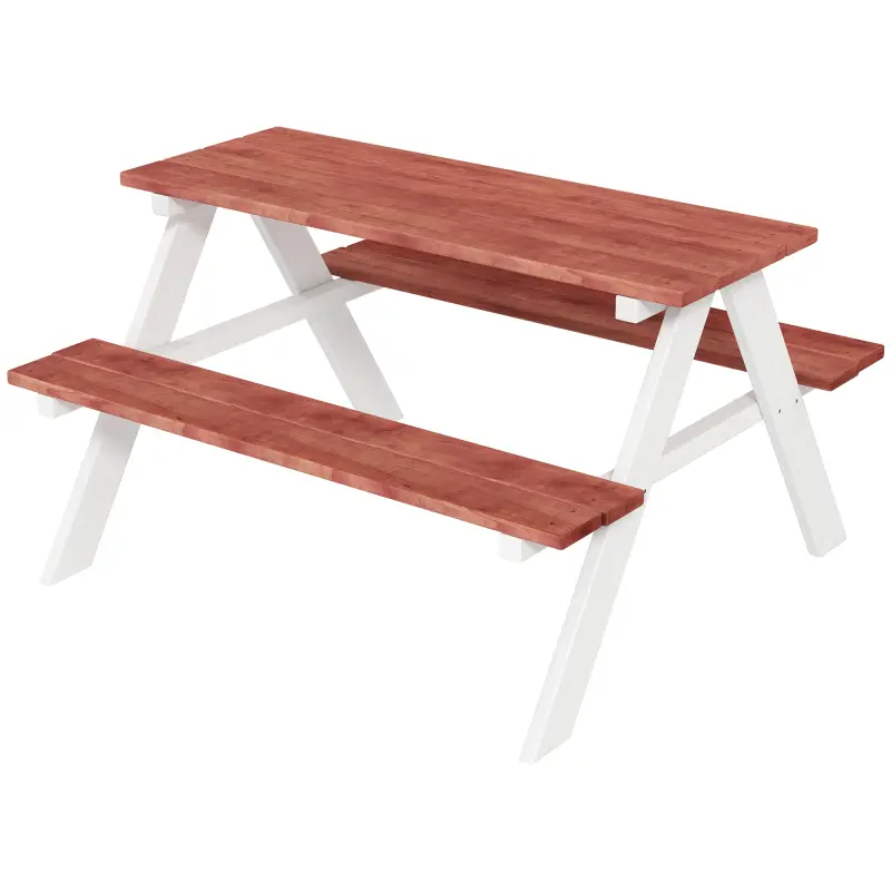Juego de Mesa y 2 Bancos Infantiles de Madera Mesa de Picnic para Niños de 3-8 Años para Jardín Patio 89x79x50 cm Marrón Juego de Mesa y 2 Bancos Infantiles de Madera Mesa de Picnic para Niños de 3-8 Años para Jardín Patio 89x79x50 cm Marrón