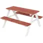 Juego de Mesa y 2 Bancos Infantiles de Madera Mesa de Picnic para Niños de 3-8 Años para Jardín Patio 89x79x50 cm Marrón