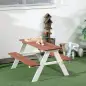 Juego de Mesa y 2 Bancos Infantiles de Madera Mesa de Picnic para Niños de 3-8 Años para Jardín Patio 89x79x50 cm Marrón