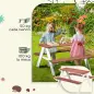 Juego de Mesa y 2 Bancos Infantiles de Madera Mesa de Picnic para Niños de 3-8 Años para Jardín Patio 89x79x50 cm Marrón