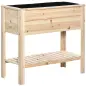 Huerto Urbano Elevado con Estante de Madera con Tela no Tejida para Cultivos Plantas Flores Jardín 90x40x81 cm Natural