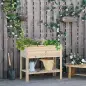 Huerto Urbano Elevado con Estante de Madera con Tela no Tejida para Cultivos Plantas Flores Jardín 90x40x81 cm Natural