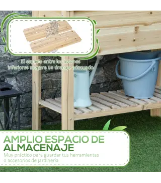 Huerto Urbano Elevado con Estante de Madera con Tela no Tejida para Cultivos Plantas Flores Jardín 90x40x81 cm Natural