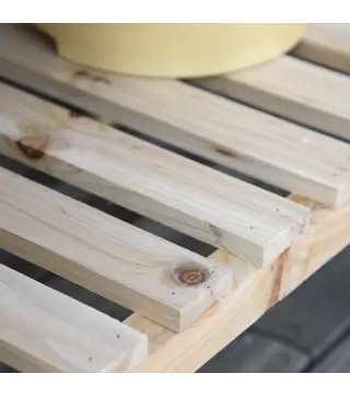 Huerto Urbano Elevado con Estante de Madera con Tela no Tejida para Cultivos Plantas Flores Jardín 90x40x81 cm Natural