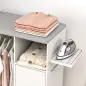 Mueble de Planchar con Ruedas Barra para Colgar Ropa Estante Abierto y Tablero Plegable 127x42,5x99 cm Blanco