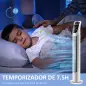 Ventilador de Torre Ventilador Vertical 40W con Mando a Distancia 3 Velocidades Temporizador 7,5h Ø18x78,5 cm Blanco
