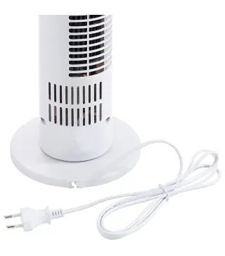 Ventilador de Torre Ventilador Vertical 40W con Mando a Distancia 3 Velocidades Temporizador 7,5h Ø18x78,5 cm Blanco