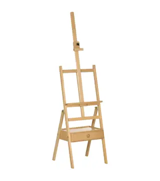 Caballete de Pintura Sostiene Lienzos hasta 92 cm Caballete de Madera Ajustable con Cajón 43,5x43x150-190 cm Natural