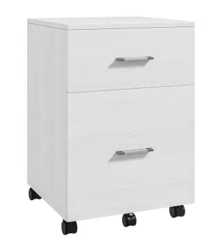 Cajonera de Escritorio con 2 Cajones Ruedas Archivador Móvil para Archivos A4 o Cartas 39,5x39x58,5 cm Blanco