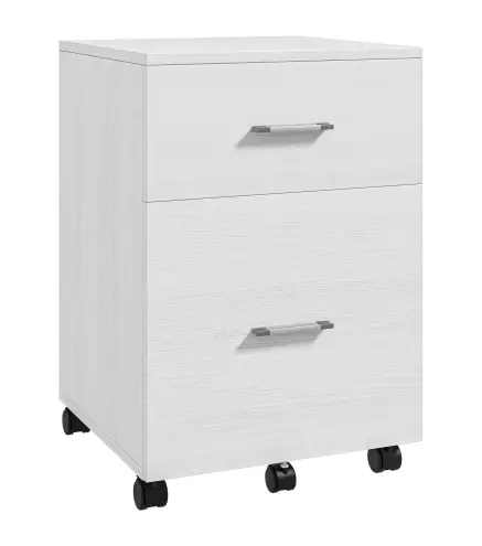 Cajonera de Escritorio con 2 Cajones Ruedas Archivador Móvil para Archivos A4 o Cartas 39,5x39x58,5 cm Blanco