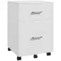 Cajonera de Escritorio con 2 Cajones Ruedas Archivador Móvil para Archivos A4 o Cartas 39,5x39x58,5 cm Blanco Cajonera de Escritorio con 2 Cajones Ruedas Archivador Móvil para Archivos A4 o Cartas 39,5x39x58,5 cm Blanco