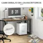 Cajonera de Escritorio con 2 Cajones Ruedas Archivador Móvil para Archivos A4 o Cartas 39,5x39x58,5 cm Blanco