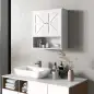 Armario de Baño de Pared Mueble de Baño Colgar Rústico con Compartimento Estante Ajustable 2 Puertas Blanco
