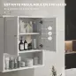 Armario de Baño de Pared Mueble de Baño Colgar Rústico con Compartimento Estante Ajustable 2 Puertas Blanco