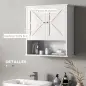 Armario de Baño de Pared Mueble de Baño Colgar Rústico con Compartimento Estante Ajustable 2 Puertas Blanco
