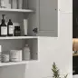 Armario de Baño de Pared Mueble de Baño Colgar Rústico con Compartimento Estante Ajustable 2 Puertas Blanco