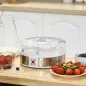 Máquina de Yogur con 7 Tarros de Cristal de 180 ml Termostato Ajustable Temporizador y Pantalla LED 24x24x13 cm Blanco