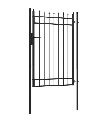 Puerta de Jardín Puerta para Valla de Acero Galvanizado con Decoración de Flechas Cerradura y Llaves 107x204 cm Negro