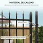 Puerta de Jardín Puerta para Valla de Acero Galvanizado con Decoración de Flechas Cerradura y Llaves 107x204 cm Negro