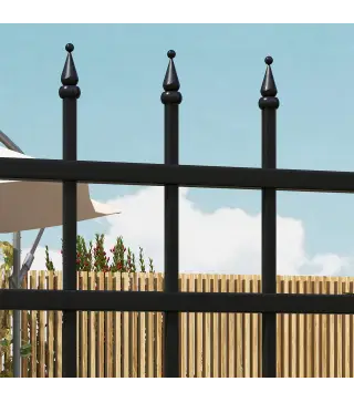 Puerta de Jardín Puerta para Valla de Acero Galvanizado con Decoración de Flechas Cerradura y Llaves 107x204 cm Negro