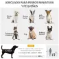 Cochecito para Perros Plegable con Vagón Desmontable 4 Puertas con Cremallera 2 Correas de Seguridad y Cojín Azul