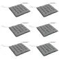 Juego de 6 Cojines para Sillas de Comedor 40x40 cm 6 Piezas Cojines para Sillas de Jardín Acolchados con Cintas Gris