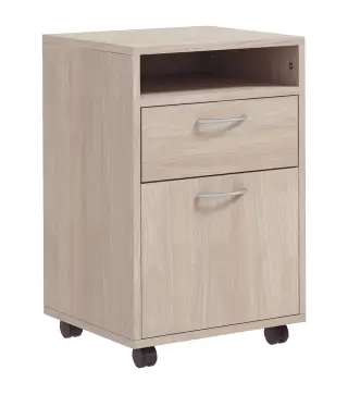 Cajonera de Escritorio con Ruedas Cajón Compartimento Puerta Archivador Móvil para Estudio 40x35x60 cm Roble