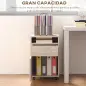 Cajonera de Escritorio con Ruedas Cajón Compartimento Puerta Archivador Móvil para Estudio 40x35x60 cm Roble