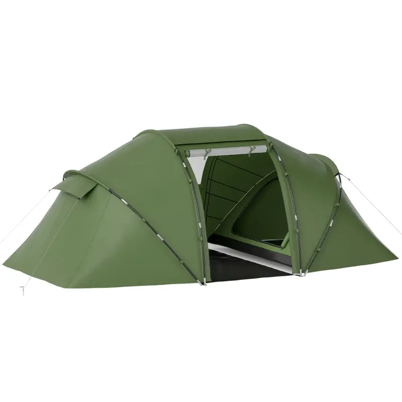 Tienda de Campaña Familiar para 4 Personas con 2 Habitaciones y Bolsa de Transporte 430x240x170 cm Verde Tienda de Campaña Familiar para 4 Personas con 2 Habitaciones y Bolsa de Transporte 430x240x170 cm Verde