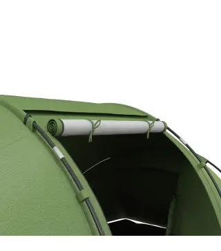 Tienda de Campaña Familiar para 4-6 Personas con 2 Habitaciones y Bolsa de Transporte 430x240x170 cm Verde