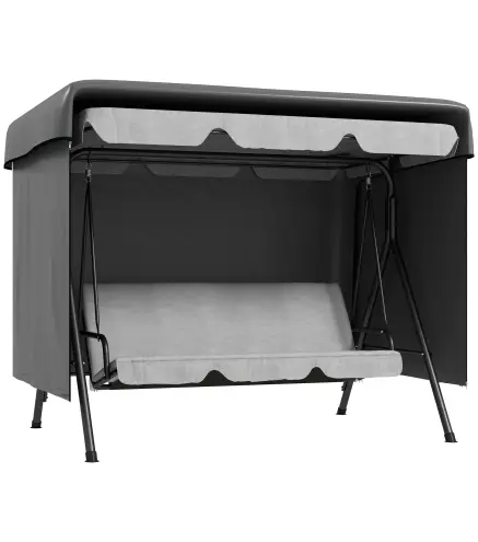 Funda Protectora Impermeable para Balancín de Jardín 3 Plazas con Cremallera Antipolvo y Antiviento 215x155x150 cm