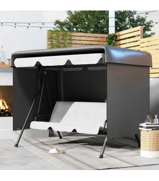 Funda Protectora Impermeable para Balancín de Jardín 3 Plazas con Cremallera Antipolvo y Antiviento 215x155x150 cm