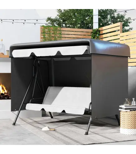 Funda Protectora Impermeable para Balancín de Jardín 3 Plazas con Cremallera Antipolvo y Antiviento 215x155x150 cm