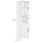 Columna de Baño con 2 Puertas 1 Cajón Estante Abierto y 2 Armarios con Estante Ajustable 40x30x164 cm Blanco