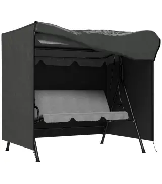 Funda para Balancín de Jardín con Cremallera Cubierta para Muebles de Exterior 177x114x152 cm Gris Oscuro