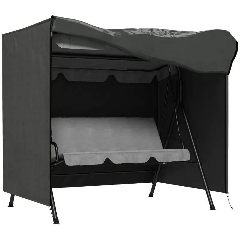 Funda para Balancín de Jardín con Cremallera Cubierta para Muebles de Exterior 177x114x152 cm Gris Oscuro