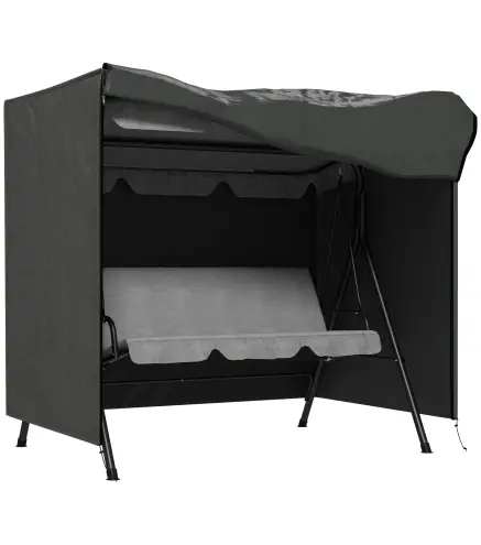 Funda para Balancín de Jardín con Cremallera Cubierta para Muebles de Exterior 177x114x152 cm Gris Oscuro
