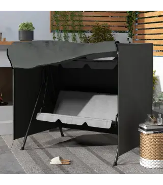 Funda para Balancín de Jardín con Cremallera Cubierta para Muebles de Exterior 177x114x152 cm Gris Oscuro