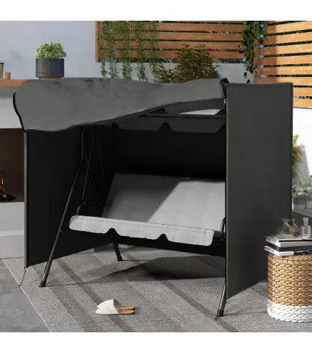 Funda para Balancín de Jardín con Cremallera Cubierta para Muebles de Exterior 177x114x152 cm Gris Oscuro
