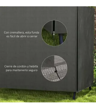 Funda para Balancín de Jardín con Cremallera Cubierta para Muebles de Exterior 177x114x152 cm Gris Oscuro