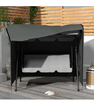 Funda para Balancín de Jardín con Cremallera Cubierta para Muebles de Exterior 177x114x152 cm Gris Oscuro