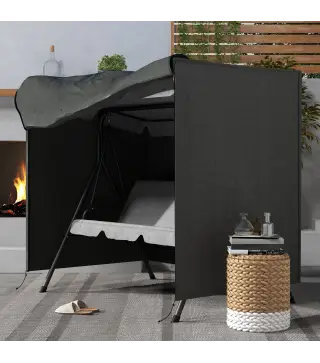 Funda para Balancín de Jardín con Cremallera Cubierta para Muebles de Exterior 177x114x152 cm Gris Oscuro