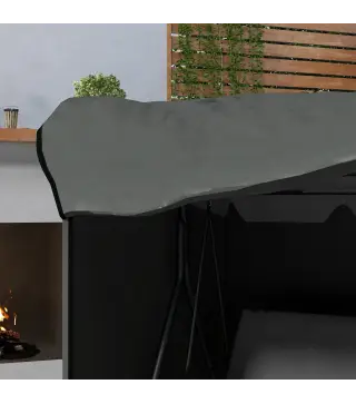 Funda para Balancín de Jardín con Cremallera Cubierta para Muebles de Exterior 177x114x152 cm Gris Oscuro