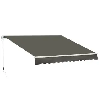 Toldo para Balcón 350x250 cm con Manivela de Metal Impermeable y Anti-UV para Jardín Terraza Ventanas Gris